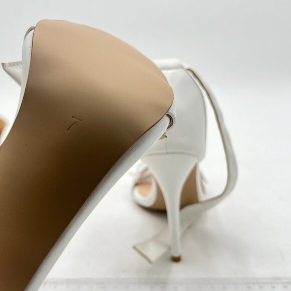 XYD White Open Toe with Cute Bowtie Ankle Strap High Heels Sweet Girls Sandals - Picture 6 of 8